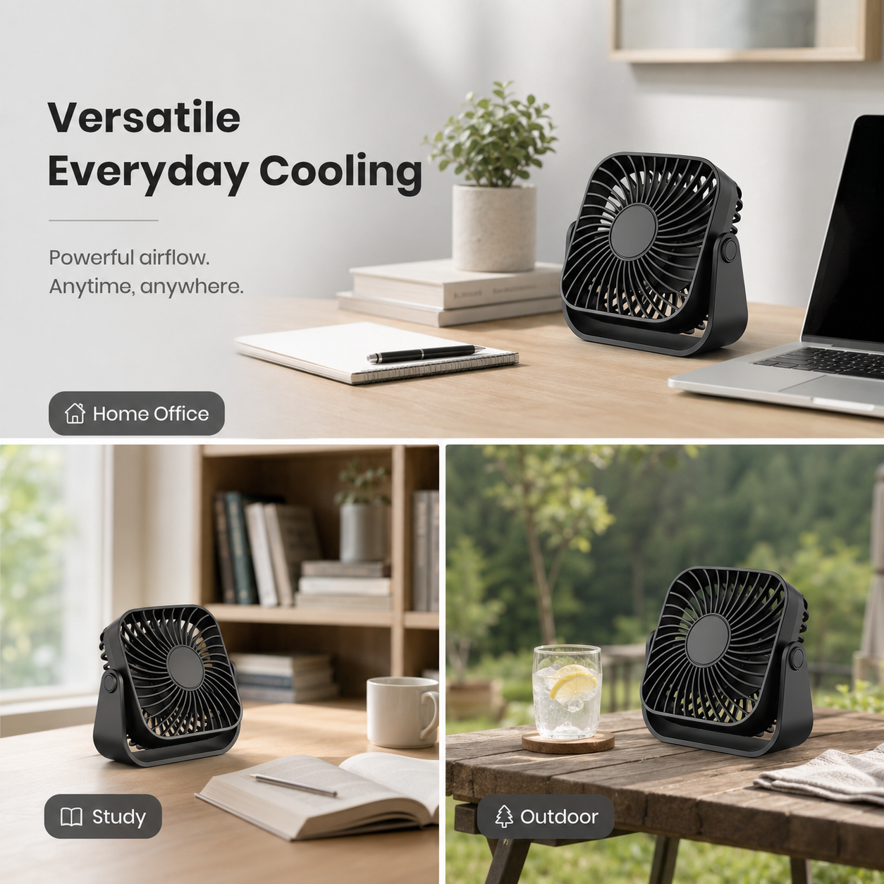 BreezyFlow AirStand Desk Fan