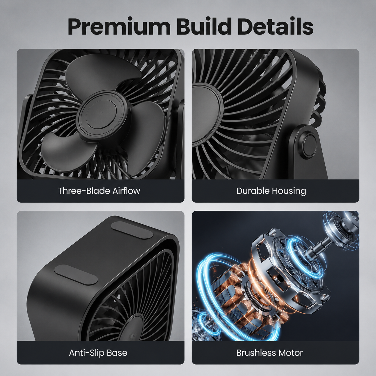 BreezyFlow AirStand Desk Fan