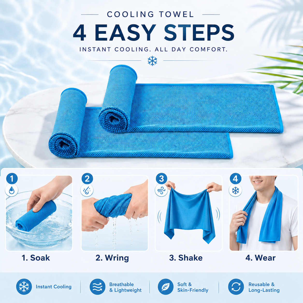 BreezyFlow Cooling Towel – Quick-Dry Microfiber Towel